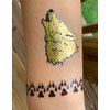 Bear and Wolves Temporary Tattoos for Kids | 32 Tattoos on 2 Sheets | Fake Tattoos for Boys and Girls | Fun Metallic Shiny Animal Tattoos for Kids | By Twink Designs