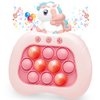 Intoypad Quick Push Pop Fidget Game Toys, Rainbow Unicorn Light Up Fidget Toys Electric Pop Bubble Game Controller Handheld Puzzle Sensory Toys Christmas Birthday Gifts for Kids Girls 2024