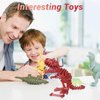 Varuotu 3D Printed Dinosaur Bones 3D Printed Animals Dino Full Articulated T-Rex Toys Home Office Decor Executive Desk Toys Gifts,Adults Fidget Toys for Autism/ADHD (Red.E)