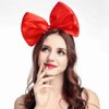 Red Big Bow Headband Hair Bow for Women, 10'' Huge Bowknot Hairband Hair Hoop Headwear for Halloween Cosplay Christmas Costume Party