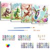 Zythron 4 Pack Paint by Numbers for Adults Beginner Paint by Numbers kit for Kids Colorful Animals Paint by Number Kits DIY Beginners for Kids Acrylic Painting kit Oil Painting (8x8 inch/Frameless)