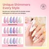 Beetles Pearl Gel Nail Polish, 6 Colors Shimmer Pearl White Pink Purple Mermaid Nail Drawing Gel Polish Soak Off Uv Led Gel Polish Swirl Shell Thread Effect DIY Manicure Gift for Girls Women