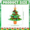 Zhanmai 48 Sets Christmas Tree Thumbprint Crafts DIY Christmas Tree Ornament Kit Make Your Own Thumbprint Tree Sign Xmas Tree Hanging Ornaments for Home Activities Holiday Party Decoration