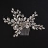 Teyglen Women Dainty Simple Full Rhinestones Bride Wedding Hair Comb Silver Teardrop Rhinestones Bridal Side Hair Combs Luxurious Hair Accessories for Women Bride Girls
