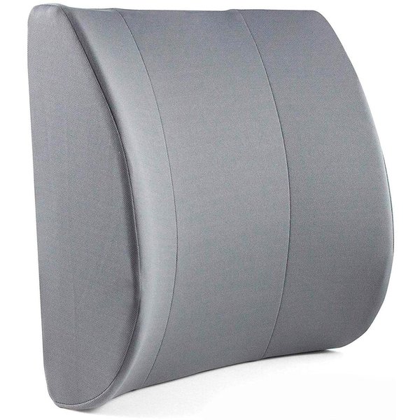 DMI Lumbar Support Pillow for Chair to Assist with Back Support with Removable Washable Cover to Ease Lower Back Pain and Discomfort while Improving Posture, 14 x 13 x 5, Contoured Foam, Premium,Gray