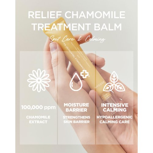 HYGGEE Relief Chamomile Treatment Balm - Intensive Hydrating and Spot Soothing Face Moisturizer - Chamomile Extract and Shea Butter - Hypoallergenic Vegan Face Cream, 1.01oz.