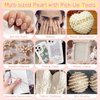 3600Pcs Face Gems Eye Pearls with SFX Makeup Glue Spirit Adhesive for Costume, Shynek Half Pearls Hair Pearls Beads Face Adhesive Makeup Gems Flatback Pearls for Nail Hair Makeup Jewels Cosplay