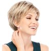 HAIRCUBE Ombre Blonde Pixie Cut Wigs Natural Short Blonde Wigs Dark Root Blonde Wigs for Women