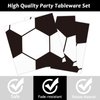 Serves 24 Soccer Birthday Party Plates Napkins Soccer Party Supplies Tableware Paper Dinnerware Decoration for Birthday Party Baby Shower for Soccer Fans, Totally 96Pcs