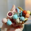Ewanda store 4 Pcs Pearl Hair Ties Rhinestone Ponytail Holder Hair Ropes Elastic Hair Band Stretchy Flower Headwears Hair Accessories for Women Girls
