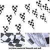 Tyqour 2Pcs Black and White Checkered Flag Banner, Double Sided Racing Flags, Pennant Banner Flags, Car Themed Birthday Party Decorations for Racing Party Decorations Baby Shower Party Supplies