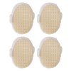 Sisal Bath Sponge，4Pcs Exfoliating Shower Sponge, Easy Cleaning Quick Drying Exquisite Body Scrubber