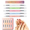 5 PCS Silicone Nail Art Acrylic Pen Brushes Set Dual Tipped Rhinestone Nail Polish Carving Pen Silicone Head Acrylic Handle Nail Art Brushes Silicone Nail Tools for Home Salon