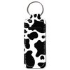 KLLRO RUO Chapstick Holder Keychain Fashion Lipstick Sleeve Lip Balm Portable Pocket Lip Gloss Tube Holder Clip-on Makeup Travel Accessories - Black White Cow