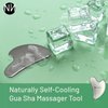 Stainless Steel Gua Sha - Metal Gua Sha Facial Tool. Firm Face Muscles, Reduce Puffiness, Facial Tension, Helps Lymphatic Drainage. GuaSha Beauty Tool for Body Neck Eyes. Massager with Travel Pouch