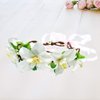 Lurrose Flower Crown Lily Flower Headband Hair Wreath Bridal Floral Crown Headdress Bohemian Garland for Wedding Festival (Beige)