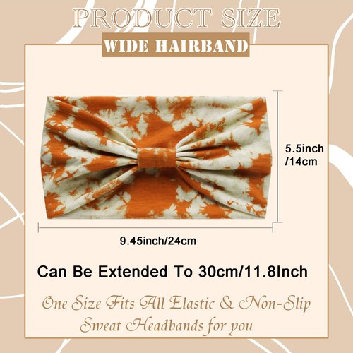 STGDAK Boho Headbands for Women Tie Dye Hair Bands Wide Headbands Soft Fabric Hair Wrap Knotted Head Turbans Non Slip Head Band Yoga Running Sports Workout Hair Accessories for Women Girls 4 Pack