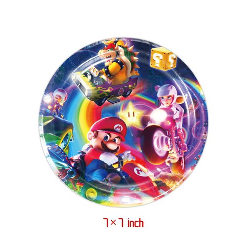 Fuyhiuous Mario Move Party Supplies 41Pack include 20 plates, 20 napkins 1 tablecloth for Mario Move birthday party Decoration