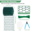 Floral Chicken Wire for Craft,4 x 118 Inch Lightweight Galvanized Hexagonal Chicken Wire Netting, 2mm Thickness Chicken Wire Fence for Garden Poultry, Chicken Wire Mesh with Gloves, Wire Ties, Plier