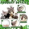 Shappy 5 Pcs Wolf Family Stuffed Animals Set 16 Inch Mommy Wolf Plush Toys with 4 Small Wolf Plushies in Her Zippered Tummy for Birthday Return Gifts Operation Christmas Bulk Items for Boys Girls