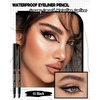 Black Waterproof Eyeliner Gel Pencil- 2Pcs Smudge Proof Long Lasting Retractable Eyeliner Pen, Matte Cream Eyeliner Waterline, Smoky Makeup Eye Liner Pencils for Women, Built-In Sharpener & Smudger-01