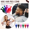 Nuogo Hair Pick, 24 Pcs Curly Hair Afro Comb for Women and Men, Detangling Styling Plastic Comb Hairdressing Tool for Thick Long Hair, Adding Volume, Wig, Beard, Gift(Multi Colors)