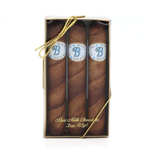 "It's a Boy" Royale Milk Chocolate Cigars in 3 Pc Cigar Gift Box