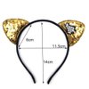Onwon 6 Pieces Glitter Cat Ear Headbands Reversible Shine Sequins Cute Cats Hair Hoop Bling Hairband Costume Hair Accessories for Women Girls Daily Wearing Party Decoration