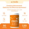Create Creatine Monohydrate Gummies for Men & Women, Boost Focus, Strength, and Endurance, Anti-Melting Formula, Vegan, Gluten-Free, Non-GMO, 1.5g of Creatine per Gummy (Orange, 90 ct)