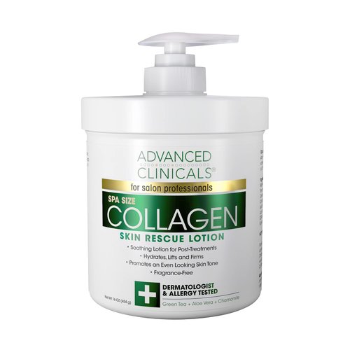 Advanced Clinicals Collagen Cream Moisturizer Body Lotion & Face Cream | Dry Skin Rescue Collagen Lotion | Skin Tightening Cream | Skin Firming + Tightening Lotion | Body Skin Care Products, 16 Ounce