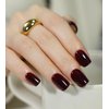 Morily 30pcs Press on Nails Short Square Burgundy Fake Nails with Solid Color Designs Acrylic Glossy False Nails Reusable Stick on Nails for Women (Burgundy)