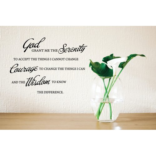 Black 20''X 28'' GOD Grant ME The Serenity Prayer Bible Art Quote Vinyl Wall Stickers Decal Décor