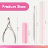 SUNUV 4PCS Cuticle Nippers, Cuticle Pusher with Nail File and Buffer Set, Cuticle Remover with Cuticle Trimmer, Cuticle Cutter, Professional Stainless Steel Durable Pedicure Manicure Nail Care Tools