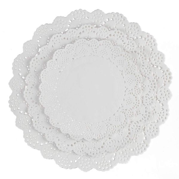 HAKSEN 108 PCS Paper Lace Doilies Combo, Pack 36 Each 6.5", 8.5", 10.5",Baked, Grilled, Fried Food,Tableware Decoration