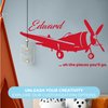 Personalized Name Airplane Wall Decor Vinyl I Boys Bedroom Decor I Airplane Party Decorations I Baby Boy Nursery Decor I Airplane Theme Decorations (Wide 22" x 12" Height)
