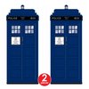 Beistle Plastic Blue Police Call Box Door Covers, 6' x 30", Set of 2 - British Themed Party Supplies, Crime Scene Decorations, Law Enforcement Policeman Wall Prop