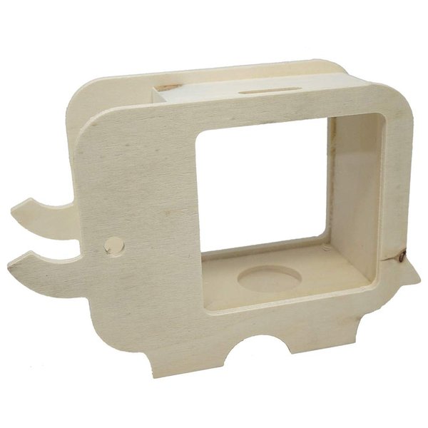 Homeford DIY Wood Elephant Coin Bank, Natural, 5-3/8-Inch