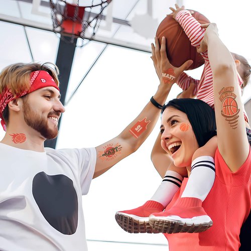 Ospvcwk Sports Temporary Tattoos for Kids, 40 Sheets, 300 Styles Waterproof Baseball Basketball Soccer Football Tattoos for Boys, Sports Birthday Party Favors, Goodie Bag Fillers