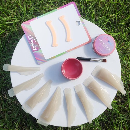 Libeauty Eyelash Lift Rods, 12Piece Lash Glue Wax for Eyelash Perm with Reusable Lash Lift Ribbon Salon Grade Liquid Silicone Eyelash Curler Tools