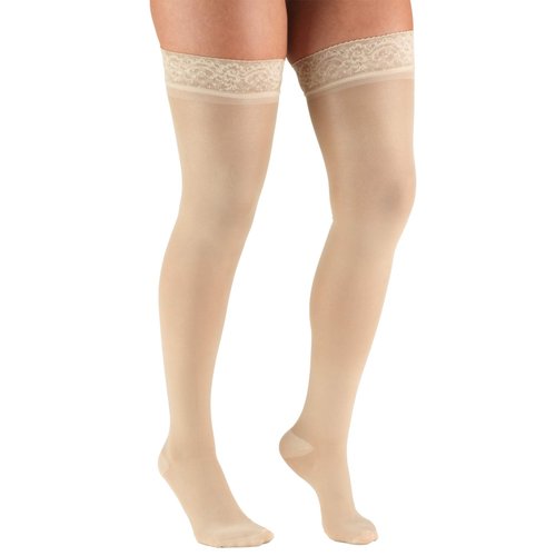 Truform Sheer Compression Stockings, 20-30 mmHg, Women's Thigh High Length, 30 Denier, Nude, Medium