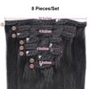 Straight Human Hair Clip in Hair Extensions for Black Women Brazilian Human Hair Soft Silky Straight Clip ins Natural Black Color 8pcs 120g/set 18 Inches