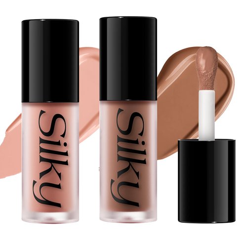 Jolilab Liquid Blush Contour Face Concealer Contouring Highlighter Cream Finish Lip Cheek Duo Long Lasting High Pigment Lightweight Buildable Blush Contour Multi-Use for Lips Cheeks