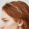 Mabor 4Pcs Metal Hair Band Trendy Gold and Silver Thin Headbands for Women Teen Girls Wavy Metal Hairband Elegant Squiggly Headband Designer Hair Accessories