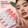 10 Colors Lipstick Tube Red Matte Velvet Lip Tint Stain Set, Natural Ingredients Lip Gloss Set, Waterproof & Long Lasting 24 Non-Sticky