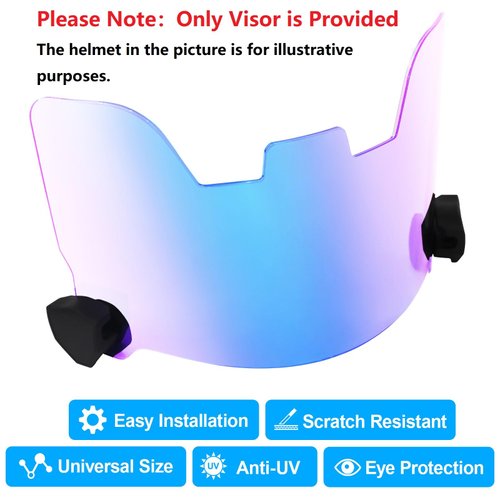 Clear Blue Football Visor, Football Helmet Visor for Adults&Youth, Eye Shield Visor with Football Visor Clips, Easy Install Football Visors for Helmet Football Protection Gear