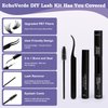 EchoVerde Lash Clusters Kit. Upgraded PBT Lash Extentions in 9-15mm 30D-40D D Curl. Affordable Natural Lash Clusters Come with Lash Bond and Seal, Tweezers & Comb, and Lash Remover (0.07D,144pcs, Kit)