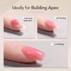 GAOY 6 Colors Rubber Base Gel Set, Jelly Builder Base Nail Gel Nude Sheer White Pink, 2-in-1 Soak Off Base Gel Nail Strengthener, Blush Jelly
