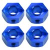 Hobbypark Aluminum 12mm Hex Wheel Hubs Adapters with Locknuts for Arrma 1/10 Granite Voltage MEGA 2WD Granite 4X4 Big Rock Senton, Set of 4 (Blue)