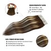 Tape in Hair Extensions Omber Brown with Blonde Highlight 24 Inch Tape in Extensions Human Hair Silky Straight Hair Extensions 20pcs 50g/Pack Brazilian Double Sided Tape in Extensions