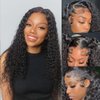 ASVNRES Lace Front Wigs Synthetic Artificial Human Hair Pre-Plucked for Black Women 24 Inch Lace Front Wigs Natural Water Wave Wigs Heat Resistant 150% Density (Black Color) Synthetic